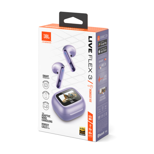 JBL Live Flex 3 - Purple - True wireless noise-cancelling open-stick earbuds - Detailshot 15 image number null